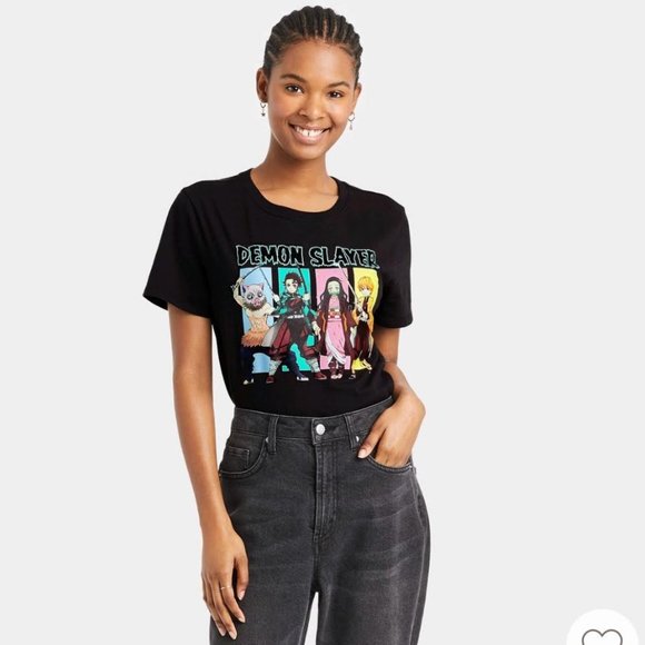 Demon Slayer - Women's Demon Slayer Short Sleeve Graphic T-Shirt Size M Black - Picture 4 of 10